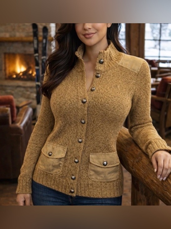 Ralph Lauren Sweaters - LRL Lauren Jeans Company Vintage Western Brown Cardigan Sweater in Womens Medium